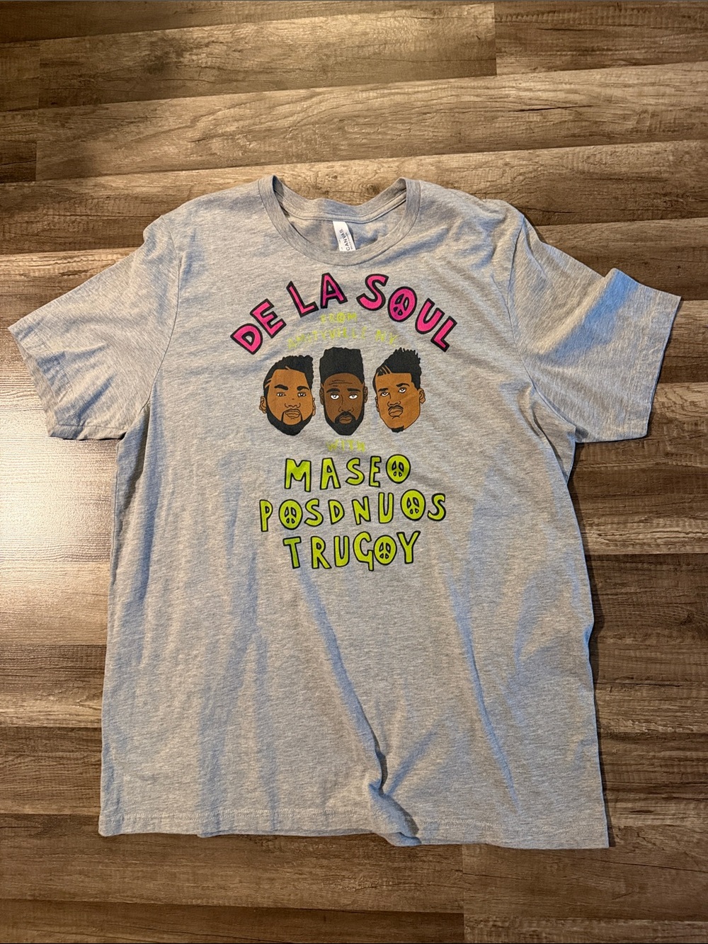 De La Soul Graphic Tee with Pink and Neon Yellow Print